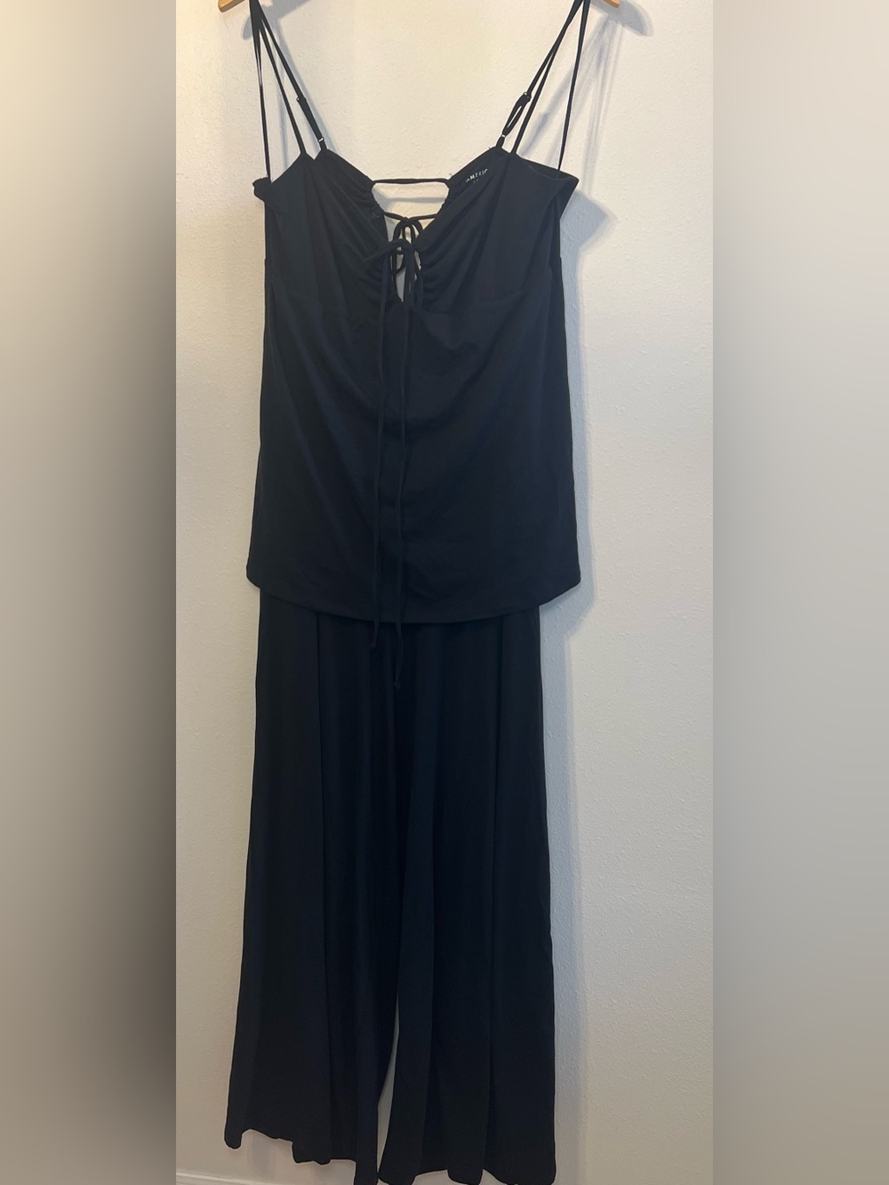 American Eagle Outfitters Black Wide-Leg Cami Jumpsuit